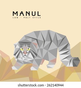 Animals low-poly manul