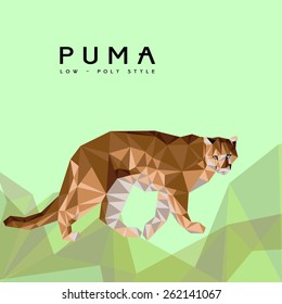 Animals low-poly puma 