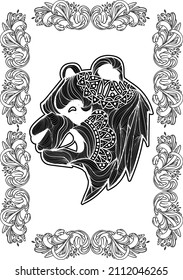 Animals Mandala Coloring Page - PANDA