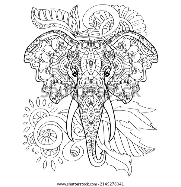 Animals Mandala Hand Drawn Doodle Coloring Stock Vector (Royalty Free ...