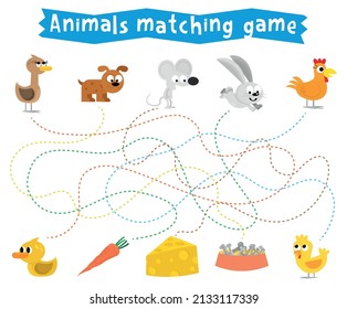 Animals matching game for kids