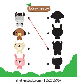 animals matching game vector design