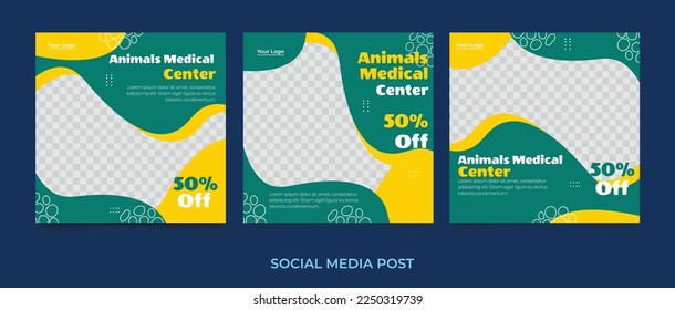 animals medical center Social Media Post Template Collection