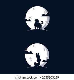 ilustración del logotipo de la luna de los animales