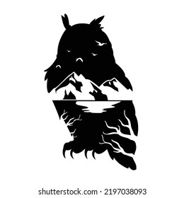animals with mountain inside for sticker decal