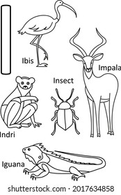 I animals names, Alphabet coloring for kids, Alphabet animals coloring page, ABC coloring, Preschool education