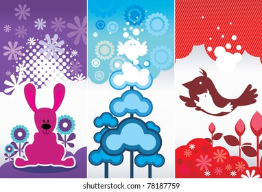 animals and nature cartoon vector