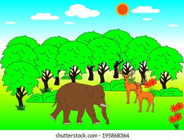 animals in the nature. Vector illustration