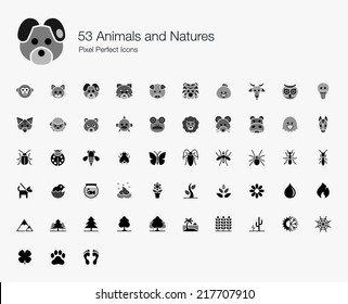 Animals and Natures Pixel Perfect Icons