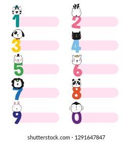 animals number vector design