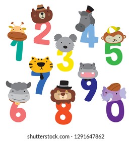 animals number vector design
