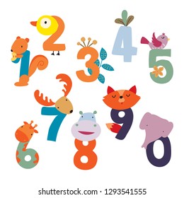 animals number vector design