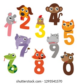 Animals Number Vector Design Stock Vector (Royalty Free) 1293541570 ...