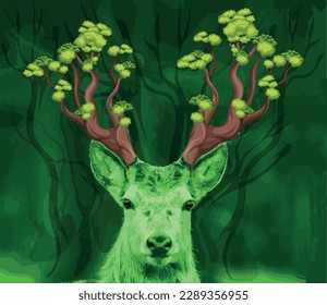 Animals on the planet, animal shelter, wildlife sanctuary. World Environment Day. Vector illustration..World Wildlife Day with the animal in forest.Climate change and Global warming concept