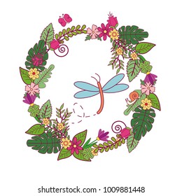 Animals on spring cartoon