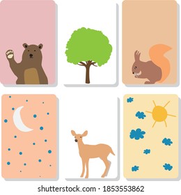 Animals on template made with lines in colours