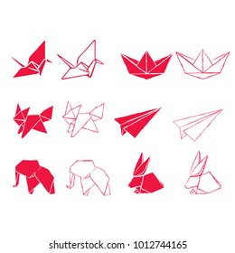 Animals origami paper art design