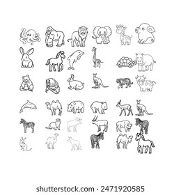 Animals outline drawing for illustrations