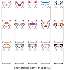 animals outlined frames clip art set