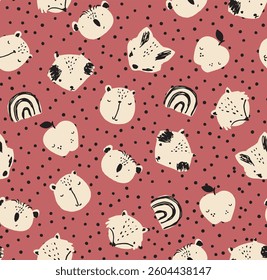 animals pattern sketch for print
