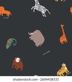 animals pattern sketch for print