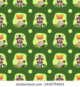 children’s animals pattern.Vector illustration for fabric, children's clothing, wrapping paper, children's textiles.