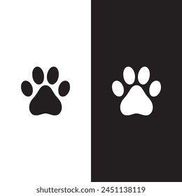 Animals paw black and white colour  Vector.