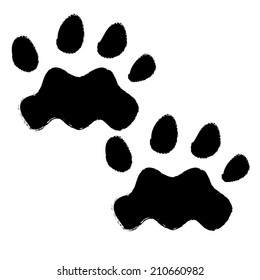 animals paw print. vector illustration