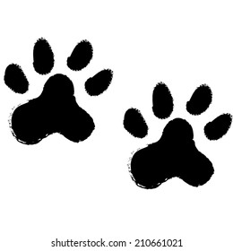 animals paw print. vector illustration