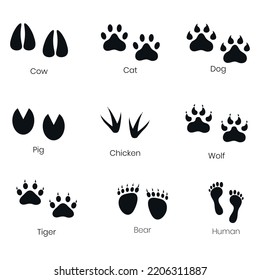 Animals Paw Silhouette Vector Illustration Stock Vector (royalty Free 