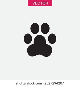 Animal's paws icon, vector flat black simple illustratio for web and app..eps