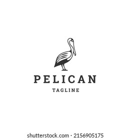 Animals pelican logo icon design template flat vector