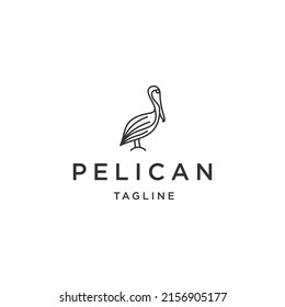 Animals pelican logo icon design template flat vector