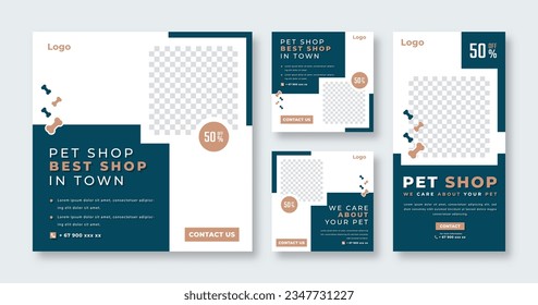 Animals Pet Care Social Media Post for Online Marketing Promotion Banner, Story and Web Internet Ads Flyer