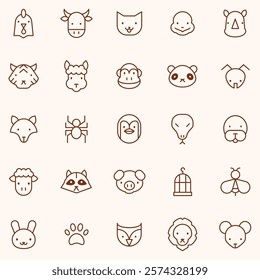 ANIMALS AND PET ICON SET