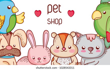 Animals pet shop cute cartoons
