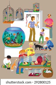Animals in the pet store