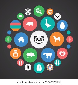 animals, pets icons universal set for web and mobile