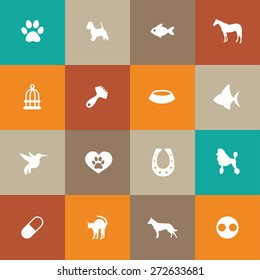 animals, pets icons universal set for web and mobile