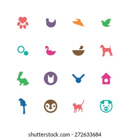 animals, pets icons universal set for web and mobile