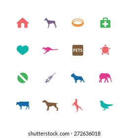 animals, pets icons universal set for web and mobile