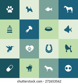 animals, pets icons universal set for web and mobile
