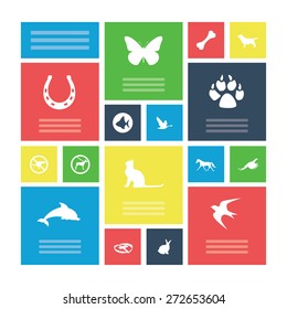 animals, pets icons universal set for web and mobile