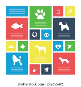 animals, pets icons universal set for web and mobile