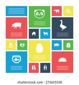 animals, pets icons universal set for web and mobile