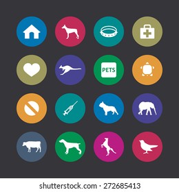 animals, pets icons universal set for web and mobile