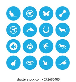 animals, pets icons universal set for web and mobile