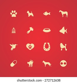 animals, pets icons universal set for web and mobile