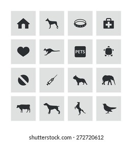 animals, pets icons universal set for web and mobile