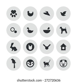 animals, pets icons universal set for web and mobile